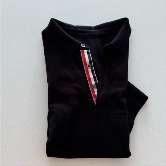 Thom Browne Black and White Polo Shirt - Picture 6 of 7